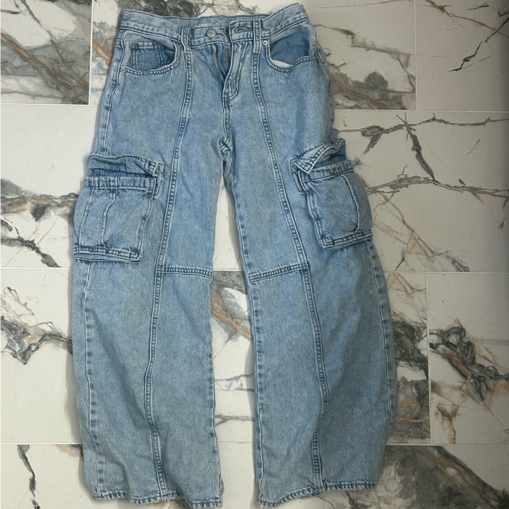 Old Navy Girls size 14 denim baggy cargo pants